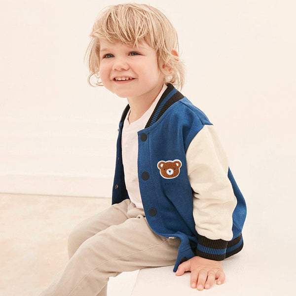 Toddler Boy School Bear Print Design Jacket