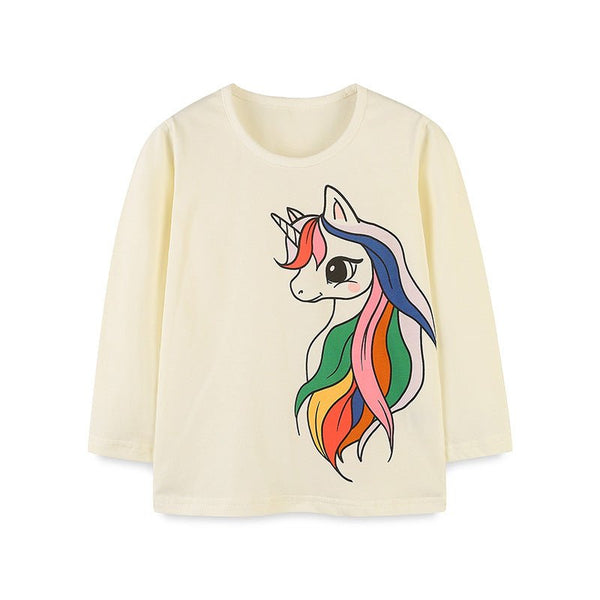 Toddler/Kid Girl Rainbow Hair Unicorn Long Sleeve Shirt