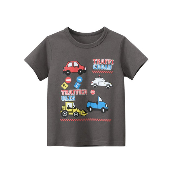 Toddler/Kid Boy's Vehicle Print T-shirt for Summer