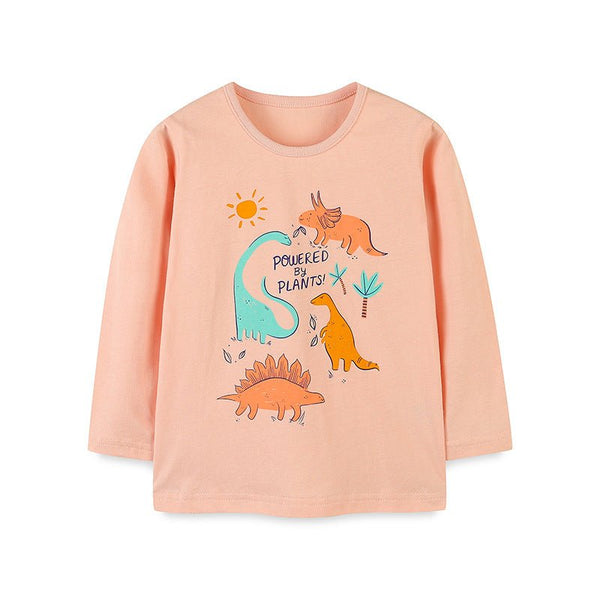 Toddler/Kid "Powered By Plants" Dinosaurs Long Sleeve Shirt