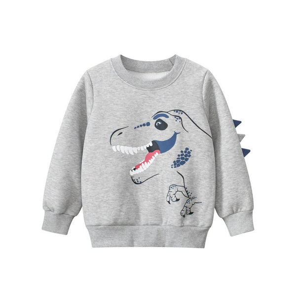 Toddler/Kid Boy Dinosaur Print Gray Sweatshirt