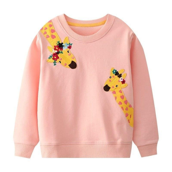 Toddler/Kid Girl's Cute Giraffes Pink Sweatshirt