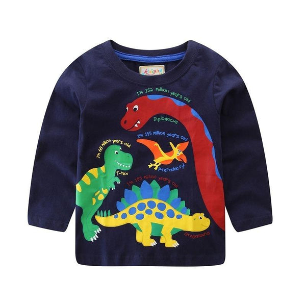 Boys Colorful Classic Dinosaur Pattern T-shirt