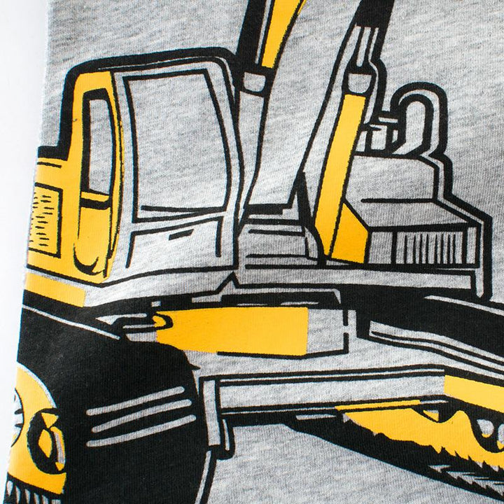 Summer Boys T-shirt with Cartoon Excavator Design - Kidsyard Greenland