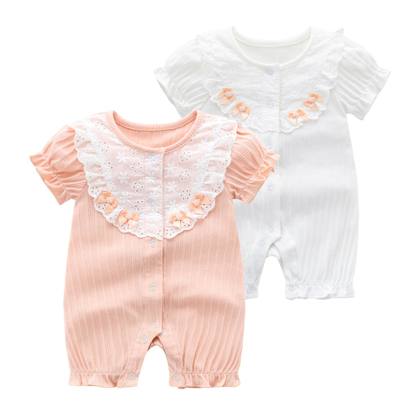 Baby Girl Mix Prints Short Sleeve Onesie (5 Designs)