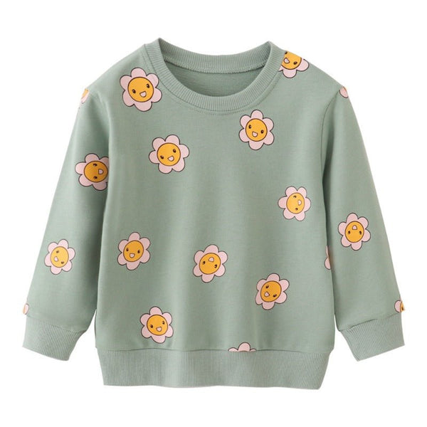 Toddler/Kid Girl's Cartoon Sunflowers Print Design Sweatshirt