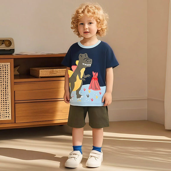 Toddler/Kid Boy 3D Dinosaur T-Shirt and Shorts Set