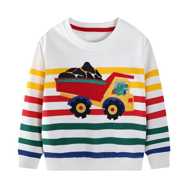 Toddler/Kid Boy Dump Truck Embroidery Design Sweatshirt