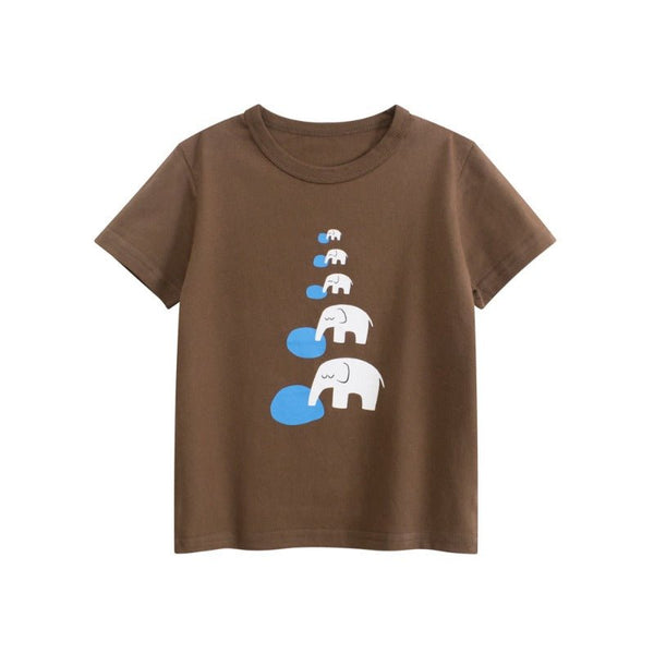 Toddler/Kid Boy Elephants Drinking Water Print T-Shirt