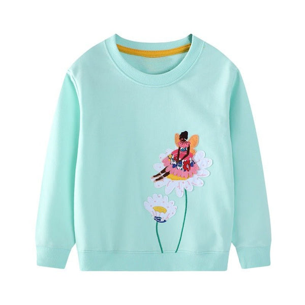 Toddler/Kid Girl Little Flower Fairy Embroidery Design Sweatshirt