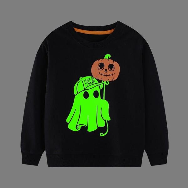 Toddler/Kid's Glow-in-the-dark Halloween Style Design Sweatshirt