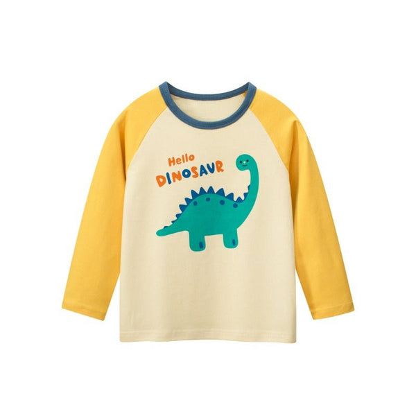Toddler/Kid Long Sleeve Hello Dinosaur Print Design T-Shirt