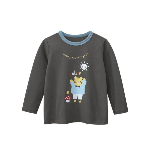 Toddler/Kid Girl Long Sleeve Joyful Day Little Tiger Print Design T-Shirt