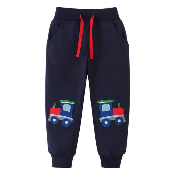 Toddler/Kid Boy Cartoon Cute Car Embroidery Design Pants