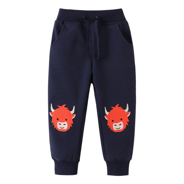 Toddler/Kid Boy Cartoon Cow Embroidery Pants