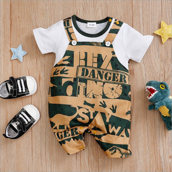 Baby Boy Cartoon Dino/Vehicle Design Jumpsuits (6 Designs)