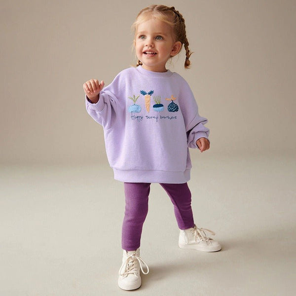 Toddler/Kid Girl Veggies Design Sweatshirt and Leggings Set