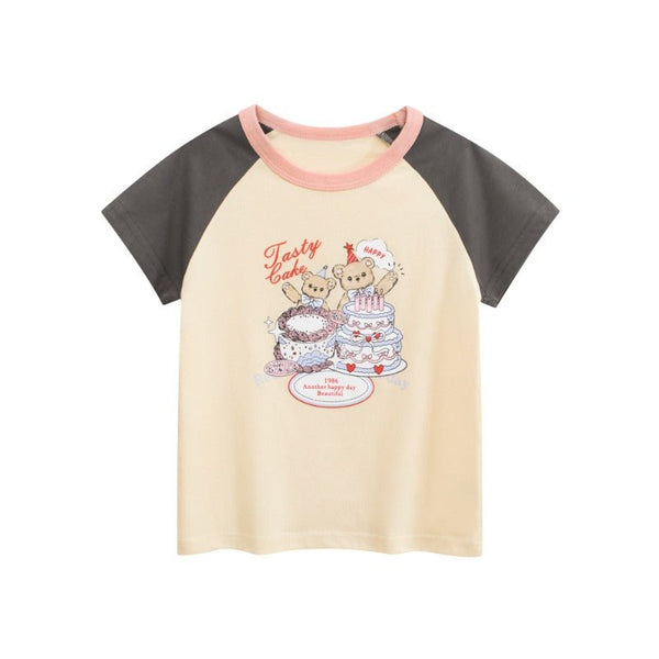 Toddler/Kid Girl Happy Bears with Pretty Cakes T-shirt