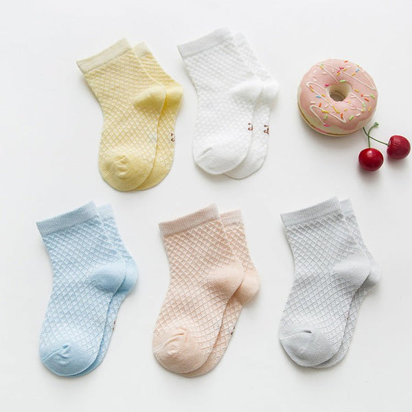 5-Pack Summer Pure Color Socks (2 Designs)