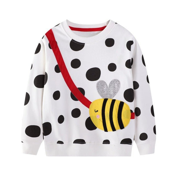 Toddler/Kid Girl Cute Bee Embroidery Design Sweatshirt