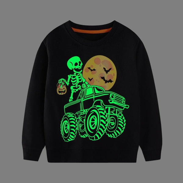 Toddler/Kid's Glow-in-the-dark Halloween Style Cartoon Print Design Sweatshirt