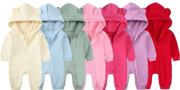 Baby Bear Ears Light-Colored Design Fall-Winter Jumpsuit (7 Colors)