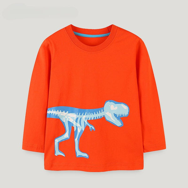 Toddler/Kid Boy Glowing Dinosaur Design Long Sleeve Shirt