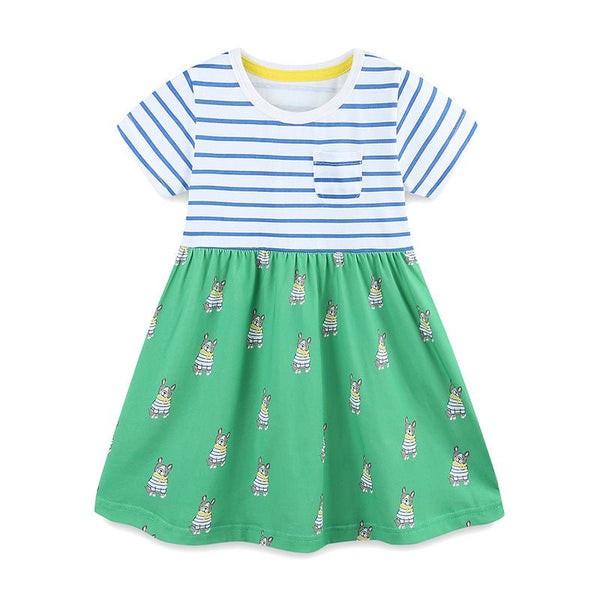 Toddler/Kid Girl's Cute Puppies Print Design Dress