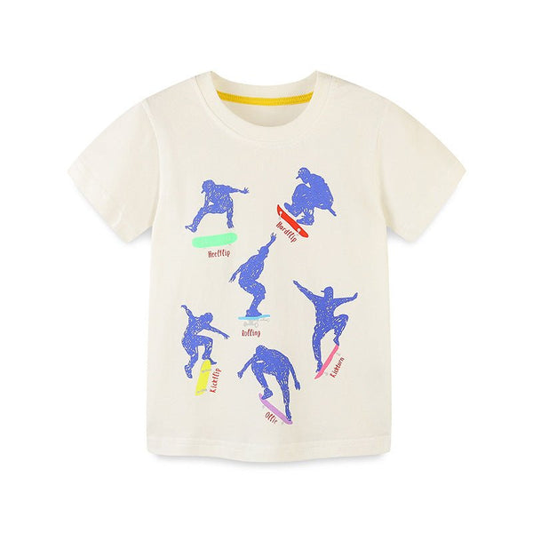 Toddler/Kid's Skateboarding Print Design T-Shirt