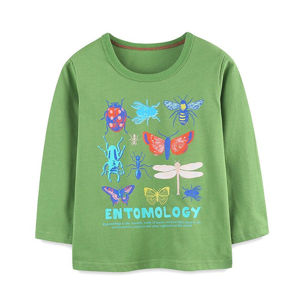 Toddler/Kid's Long Sleeve Entomology Print Design T-shirt