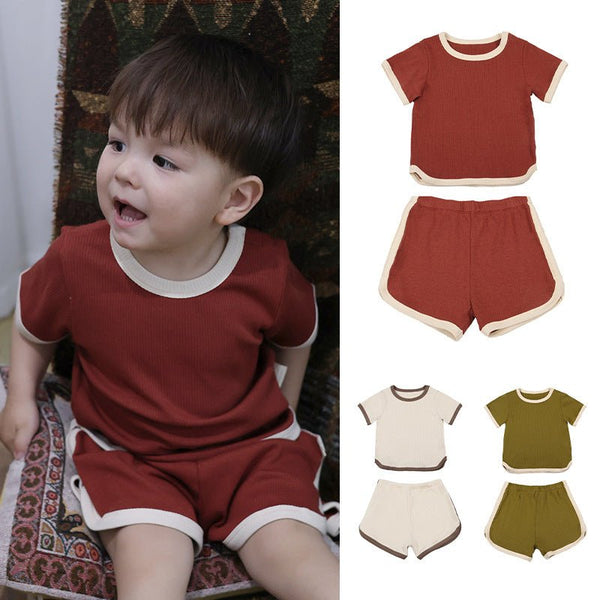 Toddler/Kid's Pure Color Tee with Shorts Set (3 colors)