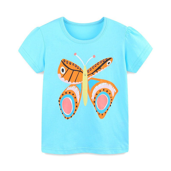 Toddler/Kid Girl Colorful Butterfly Print T-shirt
