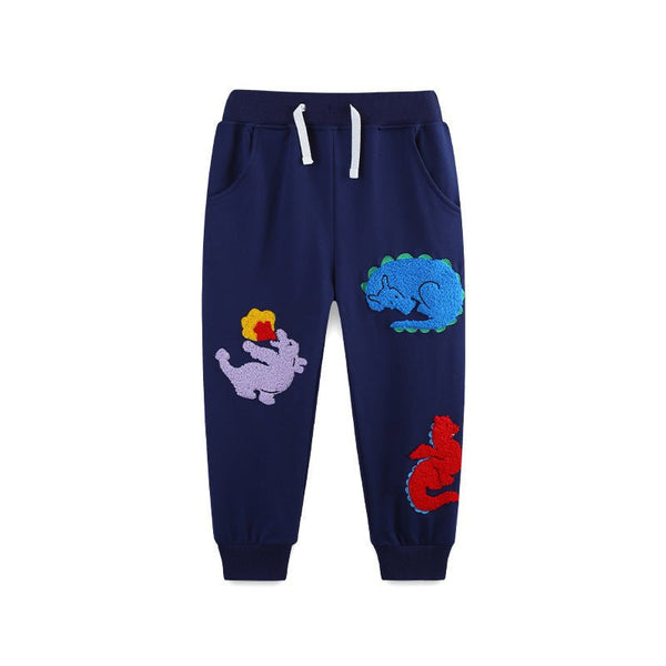 Toddler/Kid Boy Three Dinosaur Embroidery Design Pants