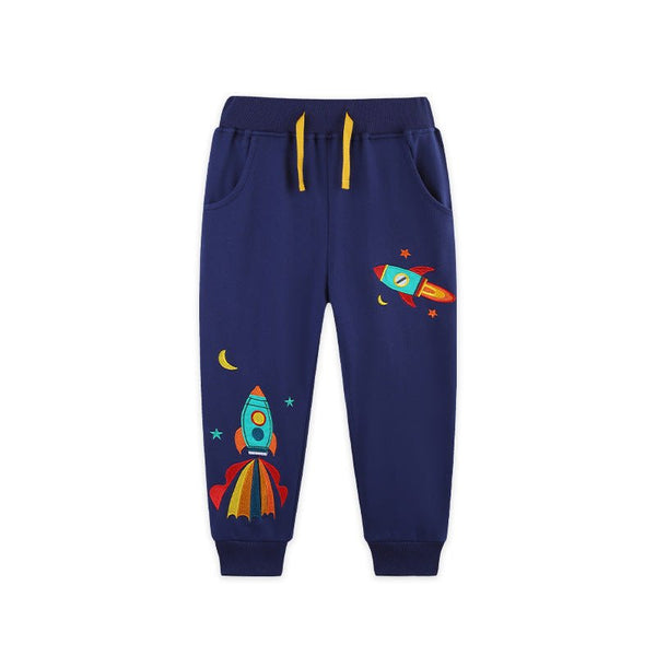 Toddler/Kid Boy Rocket Embroidery Design Pants