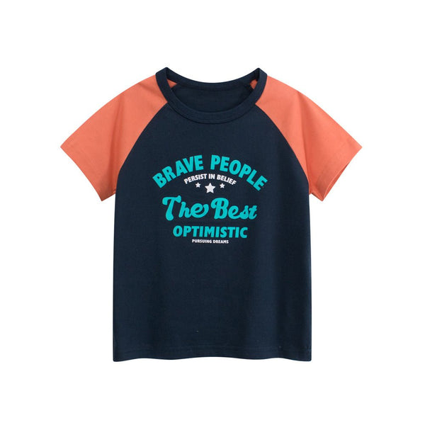 Toddler/Kid Boy Brave People Letter Print T-shirt