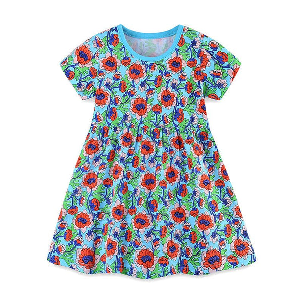 Toddler/Kid Girl's Cartoon Lotus Blossom Design Dress
