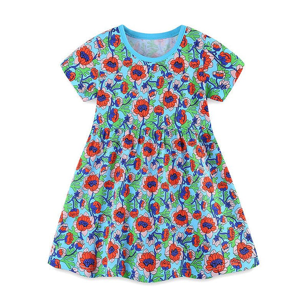 Toddler/Kid Girl's Cartoon Lotus Blossom Design Dress