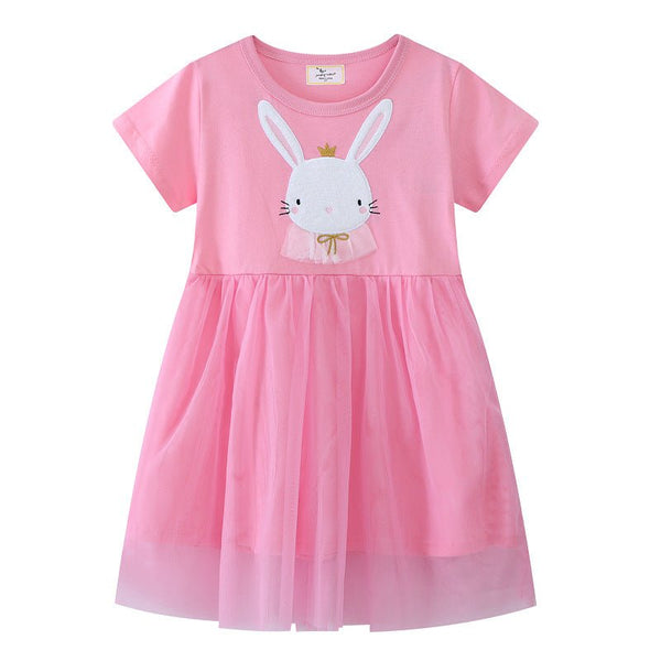 Toddler/Kid Girls' Bunny Princess Design Pink Dress