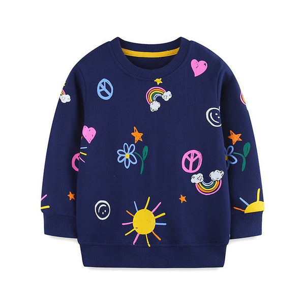 Toddler/Kid Girl Sun and Rainbow Print Design Sweatshirt