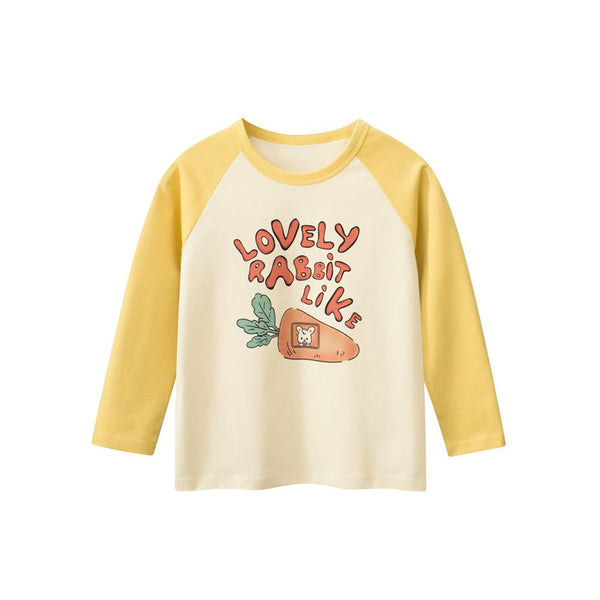 Toddler/Kid Girl Lovely Rabbit Carrot Print Long Sleeve Shirt