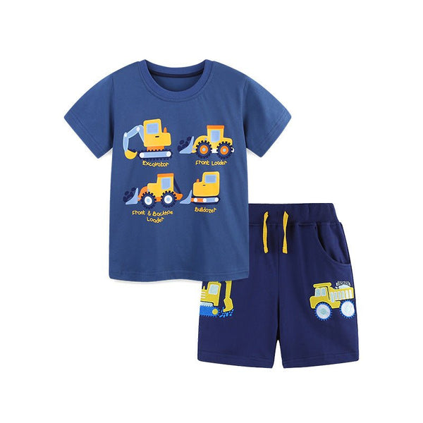 Toddler/Kid Boy Construction Trucks T-shirt and Shorts Set