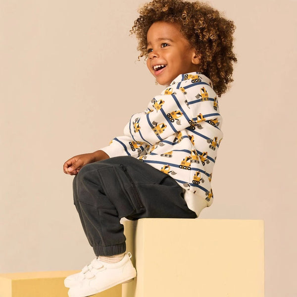 Toddler/Kid Boy Allover Excavator Print Design Sweatshirt