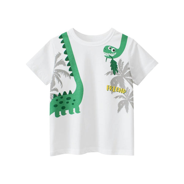 Toddler/Kid Boy's Leaf-Loving Dino Print Design Tee