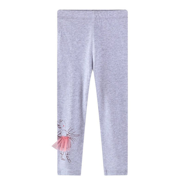 Toddler/Kid Girl's Dancing Girl Design Gray Leggings