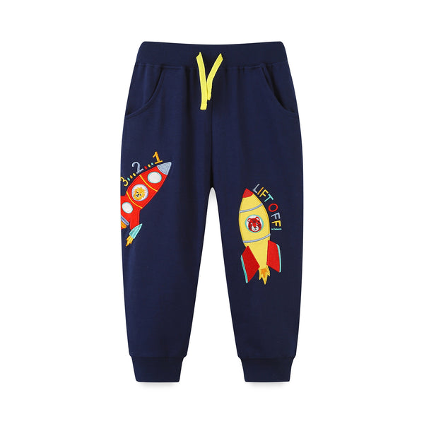 Toddler/Kid Boy's Rocket Design Cotton Pants