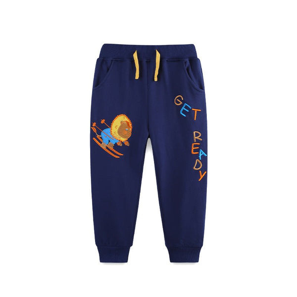 Toddler/Kid Boy Cartoon Lion Embroidery Design Pants