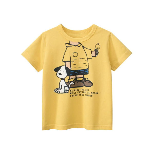 Toddler/Kid Delightful Dog Walker Yellow T-shirt