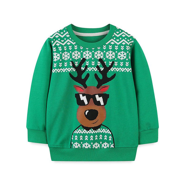 Toddler/Kid's Cool Moose Design Holiday Sweatshirt