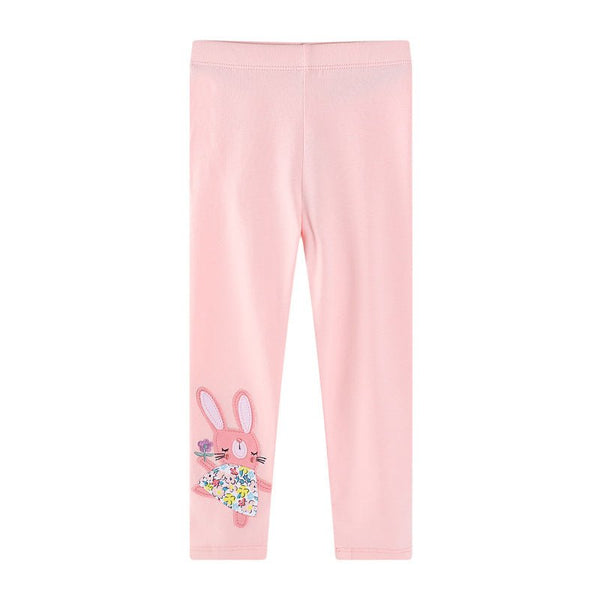 Toddler/Kid Girl's Pink Leggings with Cute Bunny Design