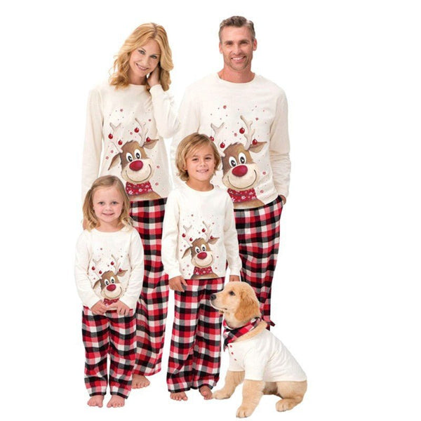Family Matching Cartoon Cute Elk Design Pajama